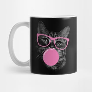 Cute Sassy Cat Pink Bubble Gum Mug